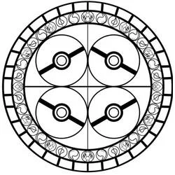 Coloriage Mandala avec quatre Poké Balls