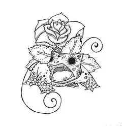 Coloriage Florizarre avec motifs mandala et une rose