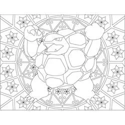 Coloriage Golem devant un mandala géométrique