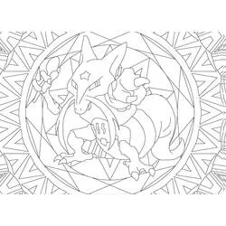 Coloriage Kadabra dans un mandala géométrique