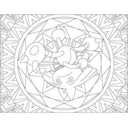 Coloriage Kapoera dans un mandala Pokémon