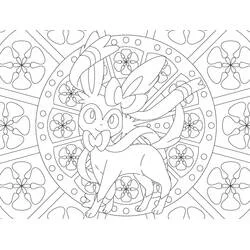 Coloriage Nymphali debout dans un mandala