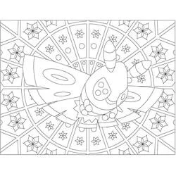 Coloriage Papinox au centre d'un mandala floral