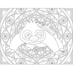 Coloriage Sabelette sur un fond de mandala géométrique