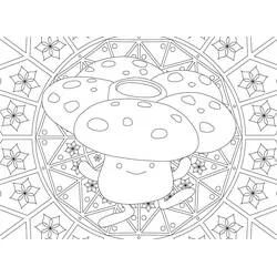 Coloriage Rafflesia dans un mandala géométrique