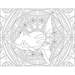 Coloriage Rémoraid sur un fond de mandala géométrique