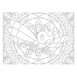 Coloriage Yanma dans un mandala géométrique