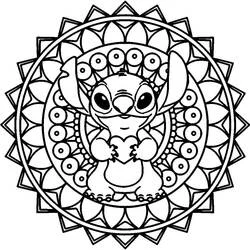 Mandalas Stitch - Coloriages gratuits à imprimer