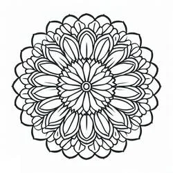 Coloriage Rosace florale à pétales superposés