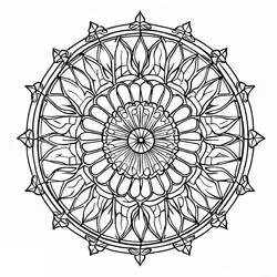 Coloriage Rosace aux pétales rayonnants