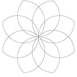 Coloriage Rosace à huit pétales symétriques