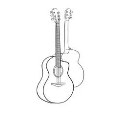 Coloriage Guitare, deux guitares superposées