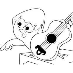 Coloriage Calimero jouant de la guitare