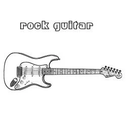 Coloriage Guitare rock au corps détaillé
