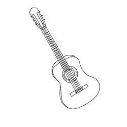 Coloriage Guitare classique à la rosette percée
