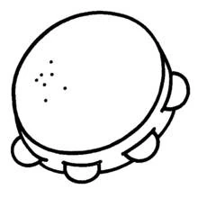 Coloriage Tambourin avec peau ronde