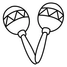 Coloriage Paire de maracas à motif triangulaire