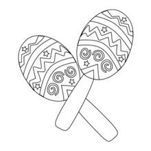 Coloriage Paire de maracas décorées