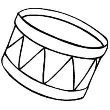 Coloriage Tambour avec cordes de tension