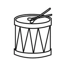 Coloriage Tambour avec ses baguettes