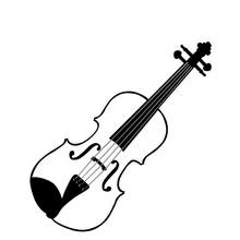 Coloriage Violon avec ses cordes et sa volute