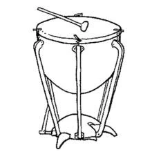 Coloriage Timbale avec sa baguette