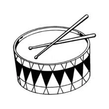 Coloriage Tambour avec deux baguettes
