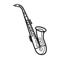 Coloriage Saxophone avec ses clés et son pavillon