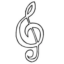 Coloriage Note de musique en forme de clé de sol
