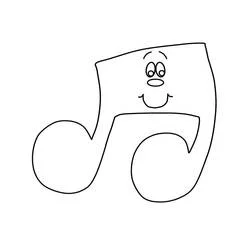 Coloriage Double croche souriante aux deux têtes rondes