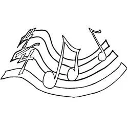 Coloriage Notes de musique sur une portée courbée