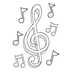 Coloriage Notes de Musique et clé de sol