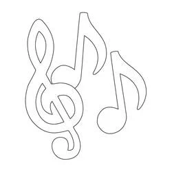 Coloriage Notes de musique avec une clé de sol