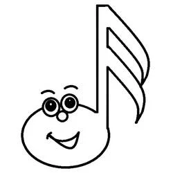 Coloriage Note de musique souriante