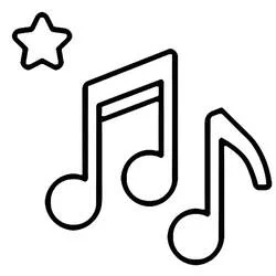 Coloriage Notes de musique et une étoile