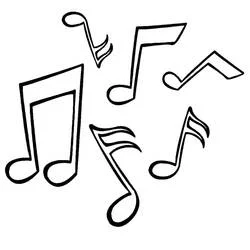 Coloriage Notes de musique éparpillées
