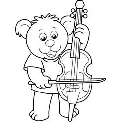 Coloriage Koala joue du violon