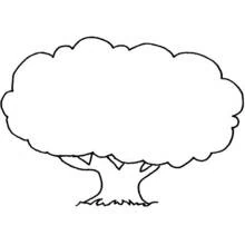 Coloriage Arbre simple avec une grande couronne ronde