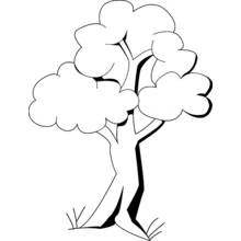 Coloriage Arbre simple aux feuillages arrondis