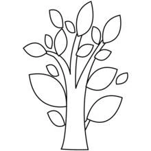 Coloriage Arbre aux feuilles stylisées