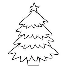 Coloriage Arbre de Noël avec une étoile au sommet