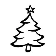 Coloriage Arbre de Noël surmonté d'une étoile