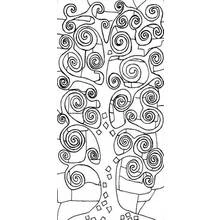 Coloriage Arbre de vie aux branches en spirales, style Klimt