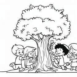 Illustration au trait Arbre (Nature et saisons) #190419 prête à colorier Illustration au trait Arbre (Nature et saisons) #190419 prête à colorier