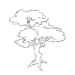 Illustration au trait Arbre (Nature et saisons) #190465 prête à colorier Illustration au trait Arbre (Nature et saisons) #190465 prête à colorier