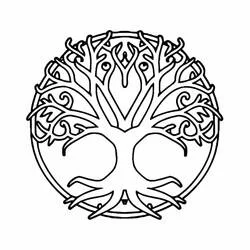 Coloriage Arbre de Vie au creux en forme de cœur
