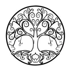 Coloriage Arbre de Vie inscrit dans un cercle