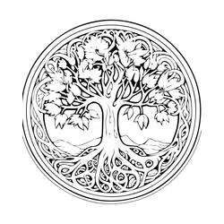 Coloriage Arbre de Vie aux entrelacs celtiques