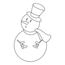 Coloriage Bonhomme de neige au chapeau haut de forme