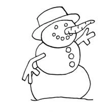 Coloriage Bonhomme de neige avec un chapeau haut de forme
